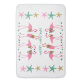 メリークリスマスフラミンゴ星魚の装飾 バスマット (正面縦)