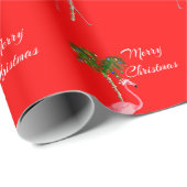 メリークリスマスフラミンゴ ラッピングペーパー (ロールコーナー)