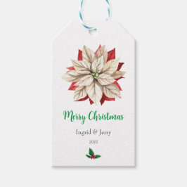 メリークリスマスフラワーウォーターの色の贈り物 ギフトタグ