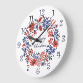 メリークリスマスフラワーサイクル ラージ壁時計 (傾斜)