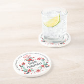 メリークリスマスフラワーズリース&タイポグラフィデザイン コースター (側面)