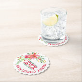 メリークリスマスフラワーブーケ新年おめでとう ペーパーコースター (インサイチュ)