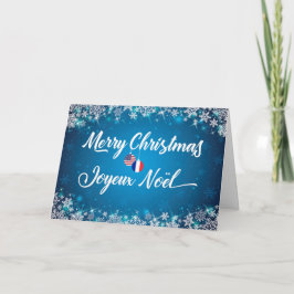 メリークリスマスフランスのバイリンガルカードジョユーヌエル シーズンカード