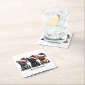 メリークリスマスフランスのブルドッグサンタドッグ ペーパーコースター (インサイチュ)