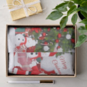 メリークリスマスフランスのブルドッグスサンタと小妖精や小人 薄葉紙 (ギフト)