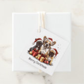 メリークリスマスフランスのブルドッグスサンタハット フェイバータグ (インサイチュ)