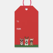 メリークリスマスフランスのブルドッグスレッドピックアップトラック ギフトタグ (裏面)