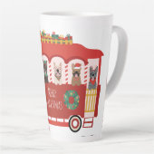 メリークリスマスフランスのブルドッグズホリデートロリー カフェラテマグ (右アングル)