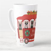 メリークリスマスフランスのブルドッグズホリデートロリー カフェラテマグ (左アングル)