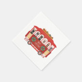 メリークリスマスフランスのブルドッグズホリデートロリー スタンダードカクテルナプキン (角)