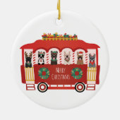 メリークリスマスフランスのブルドッグズホリデートロリー セラミックオーナメント (裏面)