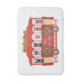 メリークリスマスフランスのブルドッグズホリデートロリー バスマット (正面縦)