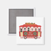 メリークリスマスフランスのブルドッグズホリデートロリー マグネット (正面/裏面)