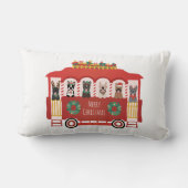 メリークリスマスフランスのブルドッグズホリデートロリー ランバークッション (裏面)