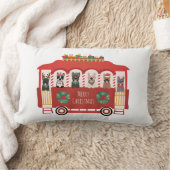 メリークリスマスフランスのブルドッグズホリデートロリー ランバークッション (ブランケット)