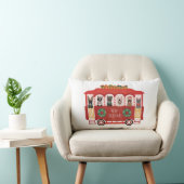 メリークリスマスフランスのブルドッグズホリデートロリー ランバークッション (椅子)