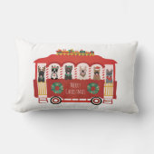 メリークリスマスフランスのブルドッグズホリデートロリー ランバークッション (正面)