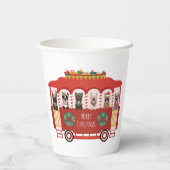 メリークリスマスフランスのブルドッグズホリデートロリー 紙コップ (裏面)