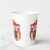 メリークリスマスフランスのブルドッグズホリデートロリー 紙コップ (右)