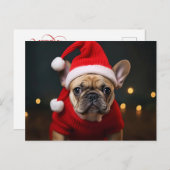 メリークリスマスフランスのブルドッグ シーズンポストカード (正面/裏面)