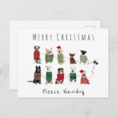 メリークリスマスフリースnavidogニットのジャンパー ポストカード (正面/裏面)