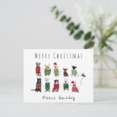 メリークリスマスフリースnavidogニットのジャンパー ポストカード (スタンド正面)