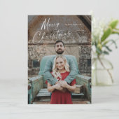 メリークリスマスフルブリードポートレート写真休日 カード (スタンド正面)