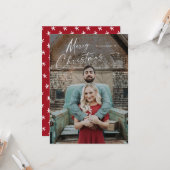 メリークリスマスフルブリードポートレート写真休日 カード (正面/裏面インサイチュ)