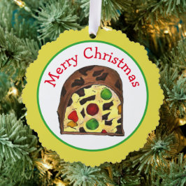 メリークリスマスフルーツケーキfruitcakeスライス休日 オーナメントカード