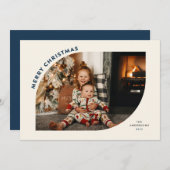 メリークリスマスフレモダンームブルー シーズンカード (正面/裏面)