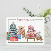 メリークリスマスフレンズフラットホリデーカード シーズンカード (スタンド正面)