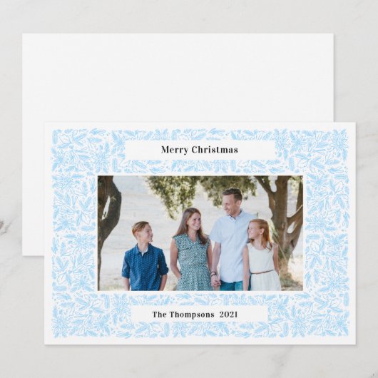 メリークリスマスフレームホリデーライト シーズンカード (正面/裏面)