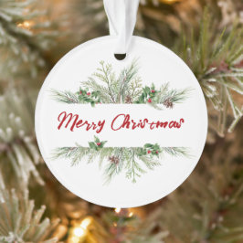 メリークリスマスフレーム冬のウィースグリーティング オーナメント