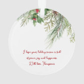 メリークリスマスフレーム冬のウィースグリーティング オーナメント (裏面)