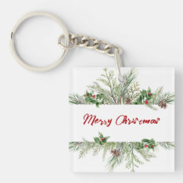 メリークリスマスフレーム冬のウィースグリーティング キーホルダー