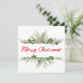 メリークリスマスフレーム冬のウィースグリーティング サンキューカード (スタンド正面)