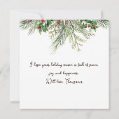 メリークリスマスフレーム冬のウィースグリーティング サンキューカード (裏面)