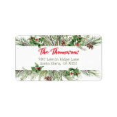 メリークリスマスフレーム冬のウィースグリーティング ラベル (正面)