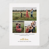 メリークリスマスフレーム完全写真 箔シーズンカード (裏面)