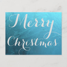 メリークリスマスフロストアイス凍っていブルータイポグラフィ シーズンポストカード