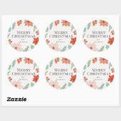 メリークリスマスフローラクリームホワイトホリデー ラウンドシール (シート)