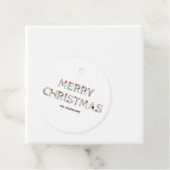 メリークリスマスフローラタイポグラフィ フェイバータグ (インサイチュ)