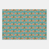 メリークリスマスフローラハトとハート ラッピングペーパーシート (正面3)