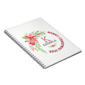 メリークリスマスフローラフラワーズブーケデザイン ノートブック (右側)