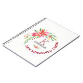 メリークリスマスフローラフラワーズブーケデザイン ノートブック (左側)