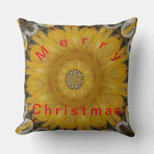 メリークリスマスフローラホームデコール クッション (正面)