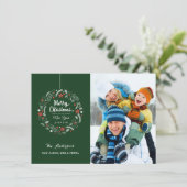 メリークリスマスフローラリース写真カード シーズンカード (スタンド正面)