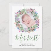 メリークリスマスフローラリース写真 シーズンカード (正面)