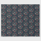 メリークリスマスフローラリース ラッピングペーパー (フラット)