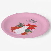 メリークリスマスフローラ猫 ペーパープレート (アングル)